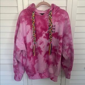 While We’re Awake Pink Tie-Dye Women's Hoodie
